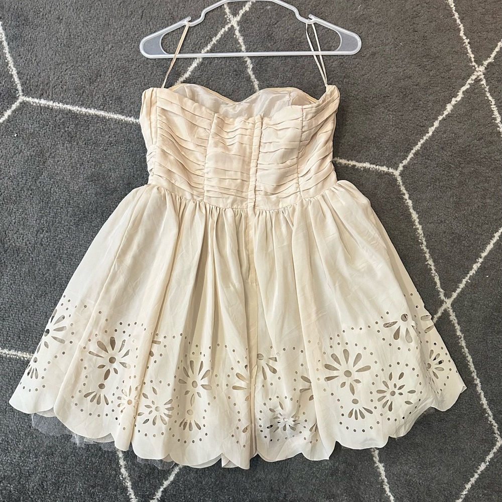 H&M Beige Strapless Dress